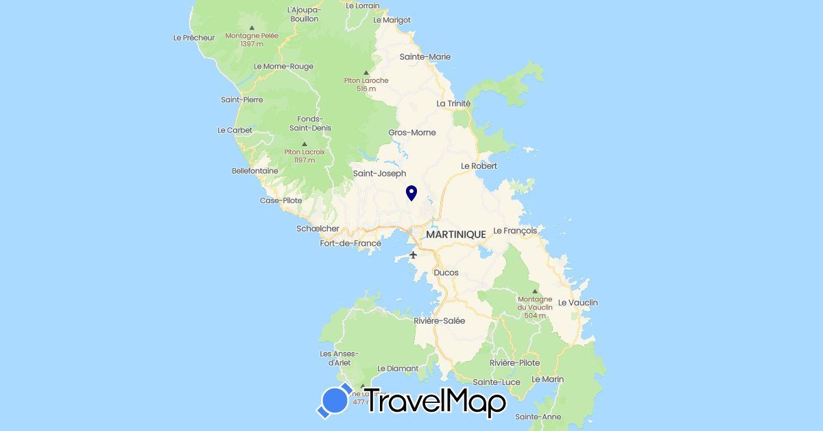 TravelMap itinerary: driving in Martinique (North America)